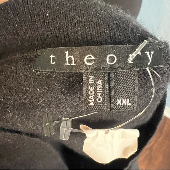 Theory Cashmere Blend Black Long Sleeve Knit Sweater - Picture 8 of 9